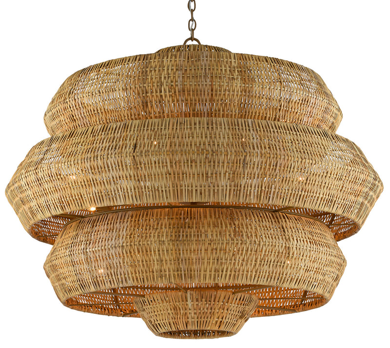 Currey and Company 9000-0496 18 Light Chandelier, Natural/Khaki