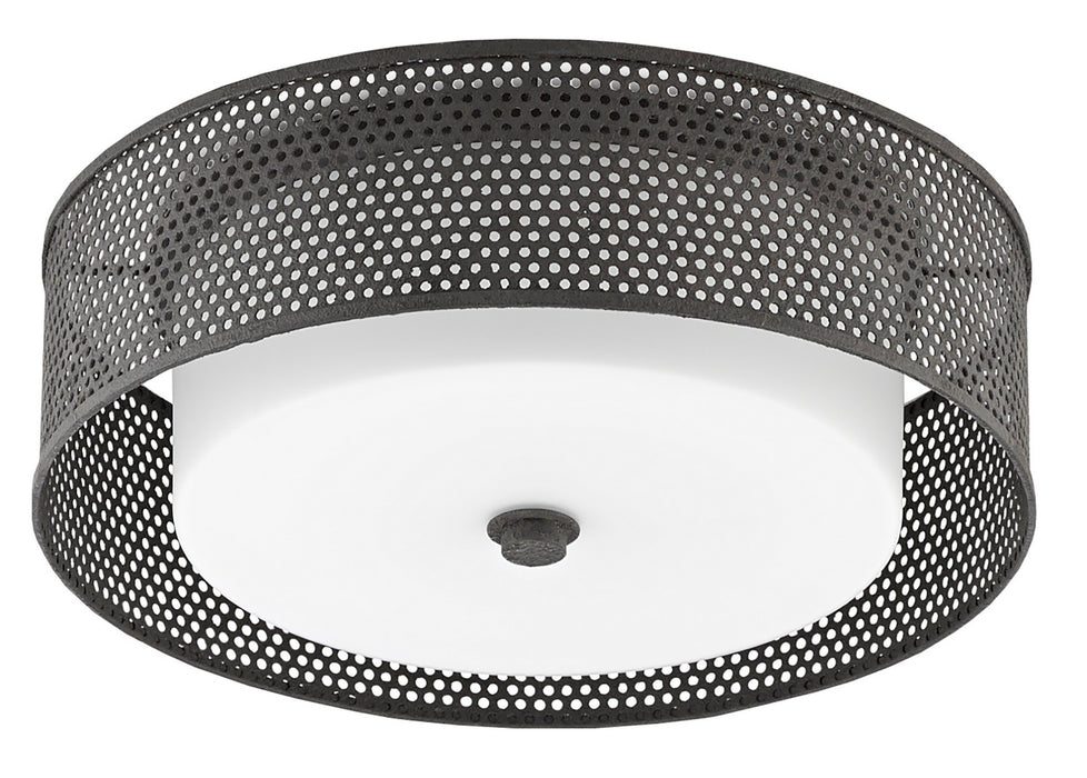 Currey and Company 9999-0048 Two Light Flush Mount, MolÃ© Black