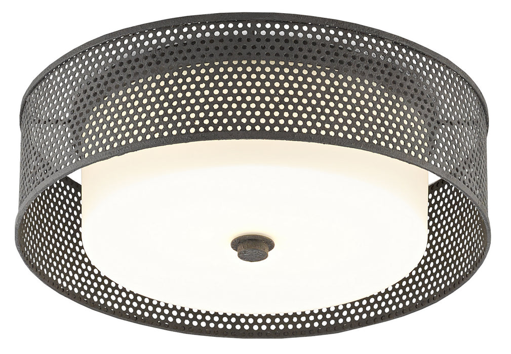 Currey and Company 9999-0048 Two Light Flush Mount, MolÃ© Black