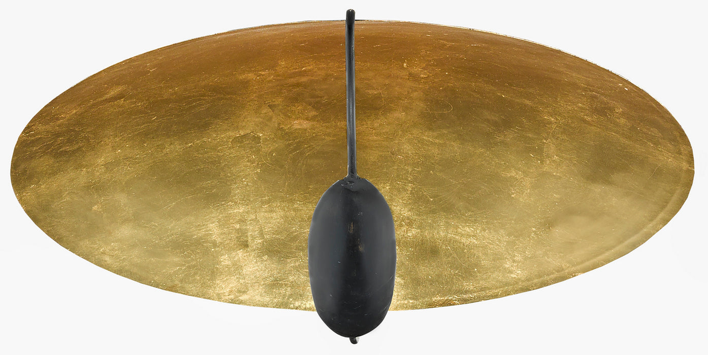 Currey and Company 9999-0049 Two Light Flush Mount, Contemporary Gold Leaf/French Black