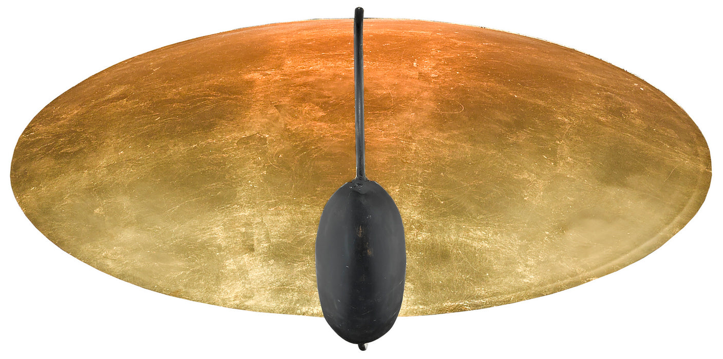 Currey and Company 9999-0049 Two Light Flush Mount, Contemporary Gold Leaf/French Black