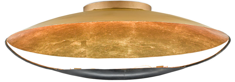 Currey and Company 9999-0049 Two Light Flush Mount, Contemporary Gold Leaf/French Black
