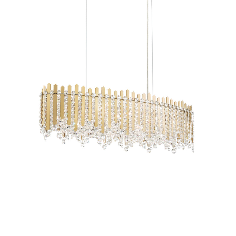 Schonbek MX8340N-301S 12 Light Linear Pendant, Gold Mirror
