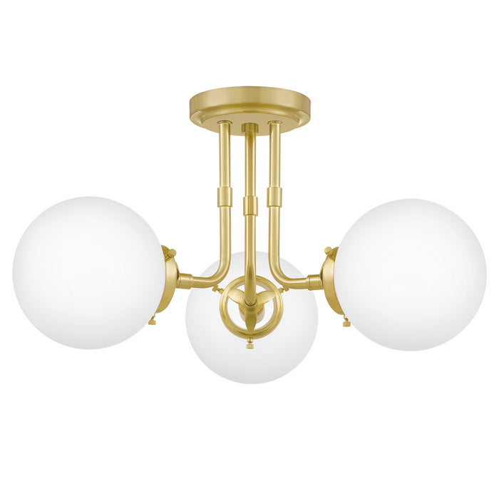 Quoizel LRY1720Y Three Light Semi-Flush Mount, Satin Brass