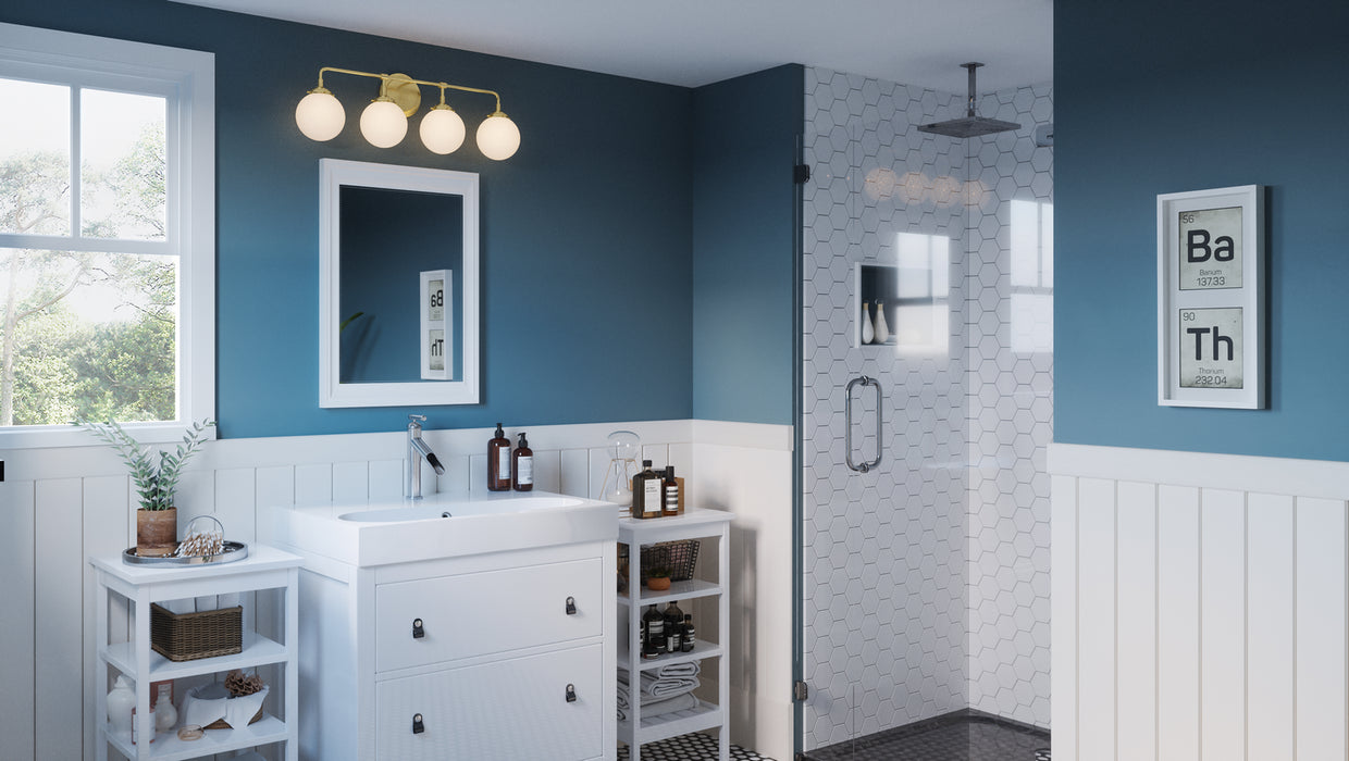 Quoizel LRY8632Y Four Light Bath, Satin Brass