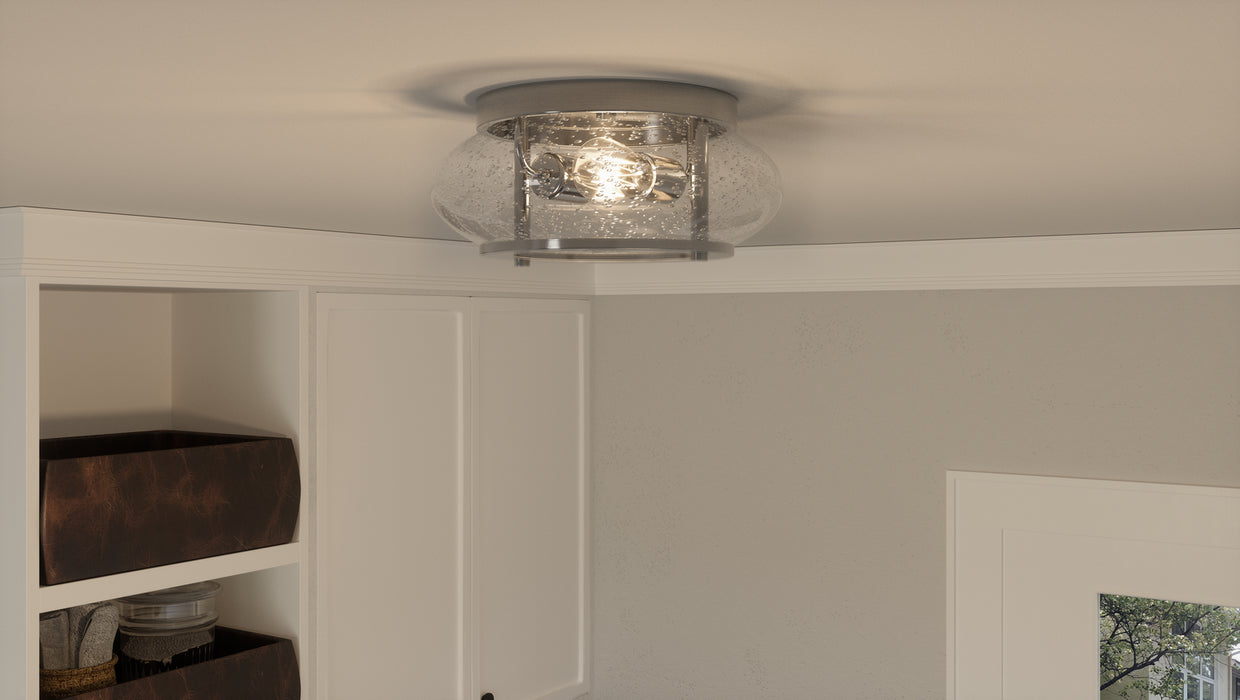Quoizel TRG1612BN Two Light Flush Mount, Brushed Nickel