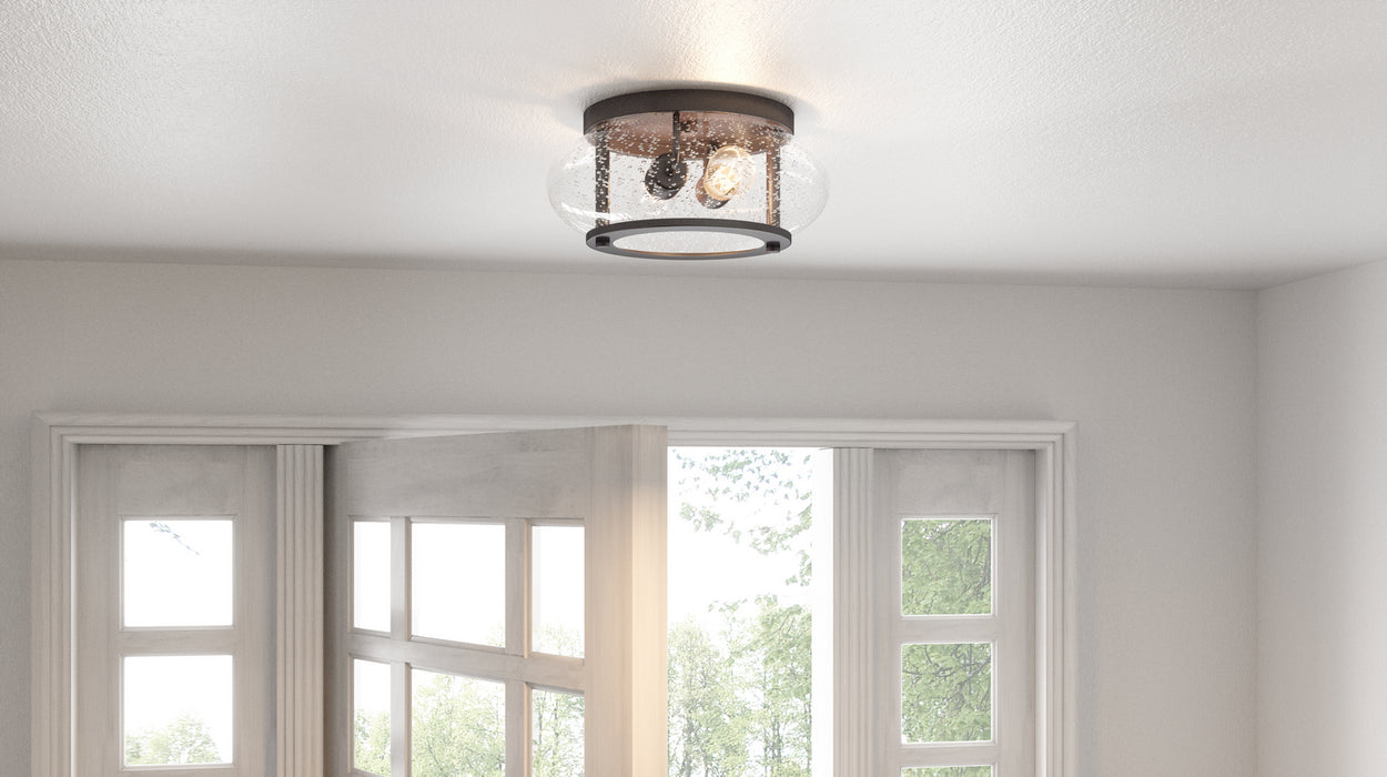 Quoizel TRG1612OZ Two Light Flush Mount, Old Bronze