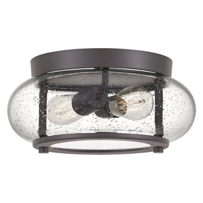 Quoizel TRG1612OZ Two Light Flush Mount, Old Bronze