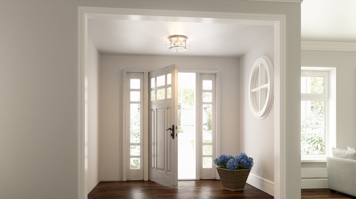 Quoizel TRG1616BN Three Light Flush Mount, Brushed Nickel