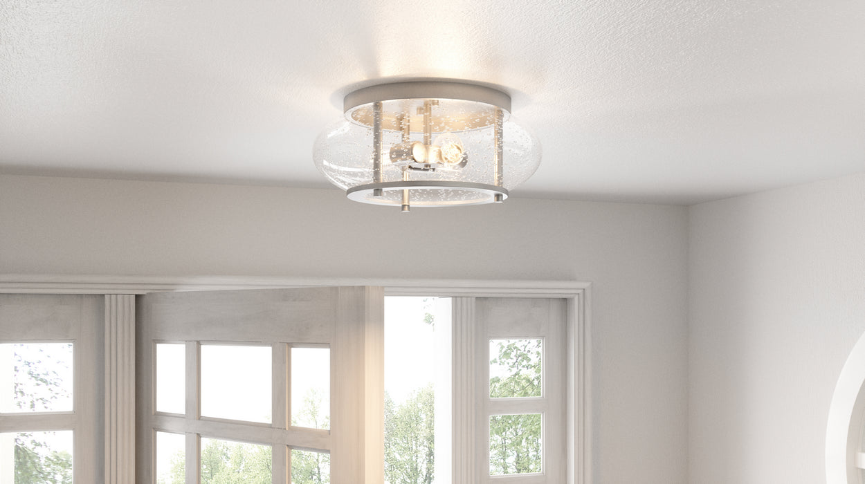 Quoizel TRG1616BN Three Light Flush Mount, Brushed Nickel