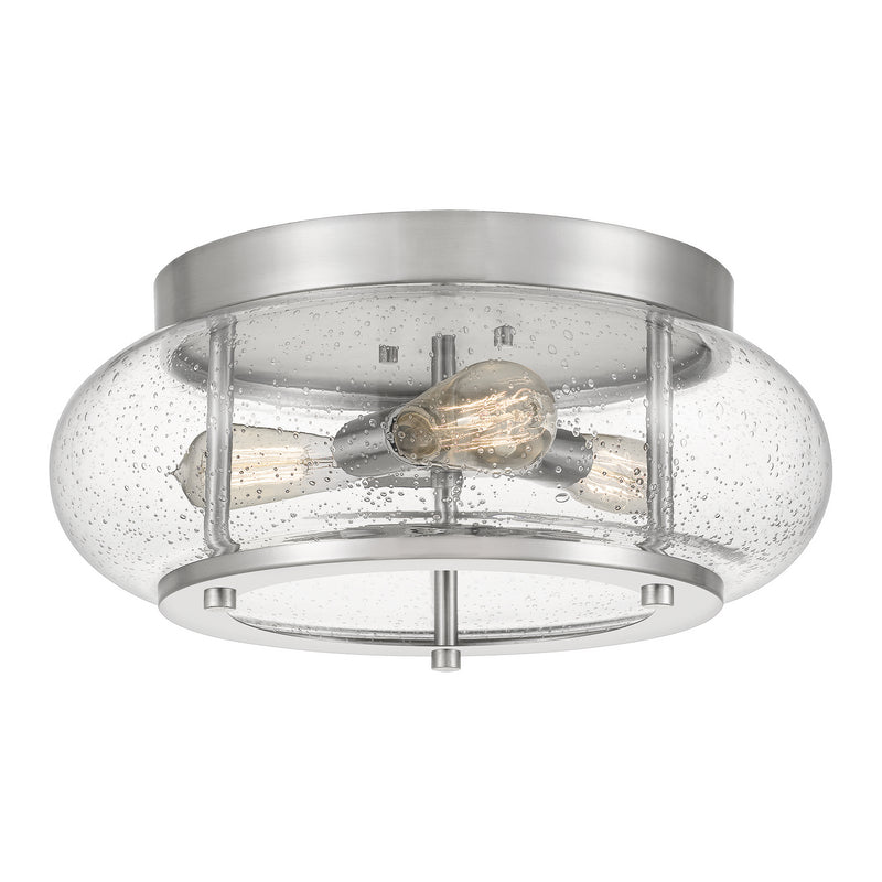 Quoizel TRG1616BN Three Light Flush Mount, Brushed Nickel
