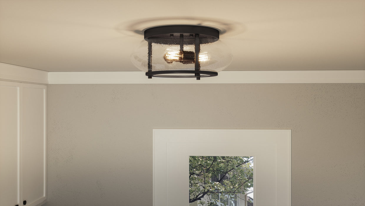 Quoizel TRG1616OZ Three Light Flush Mount, Old Bronze