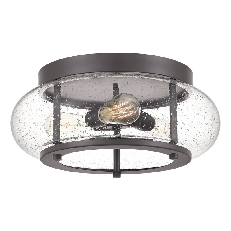 Quoizel TRG1616OZ Three Light Flush Mount, Old Bronze