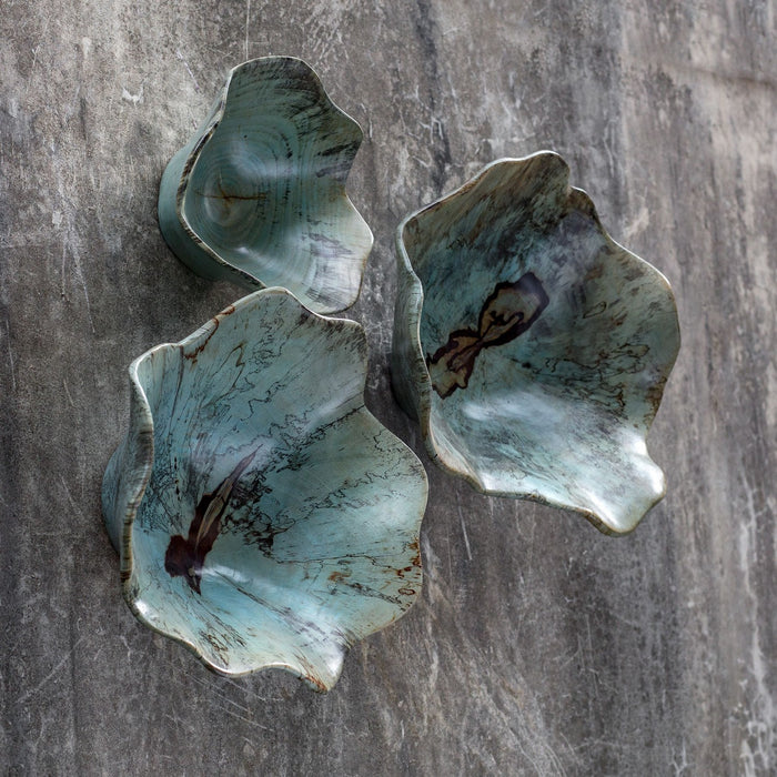 Uttermost 04178 Wall Art, Set/3, Caribbean Blue