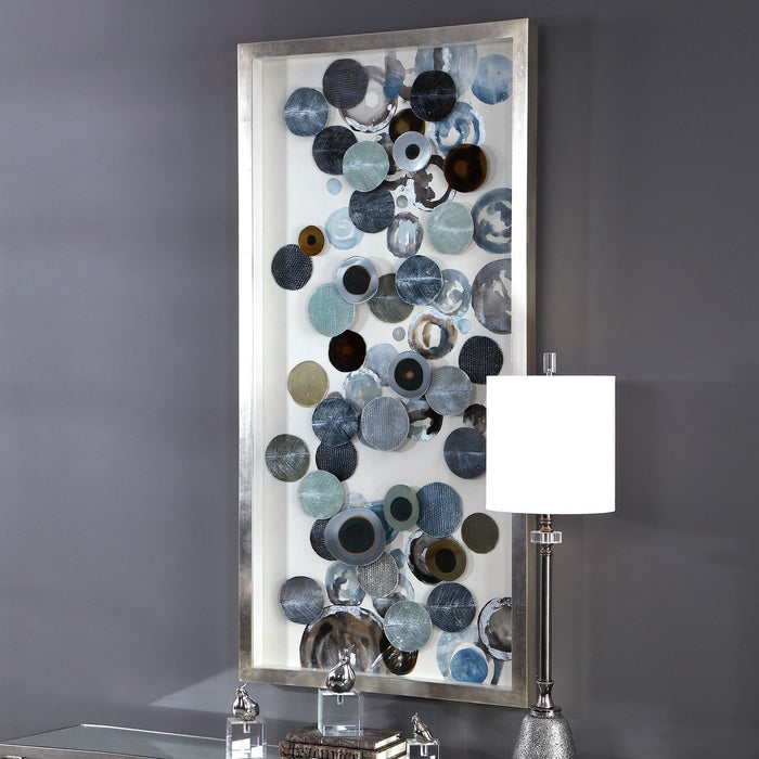 Uttermost 04205 Shadow Box, Silver, Brown, Blue, And Green