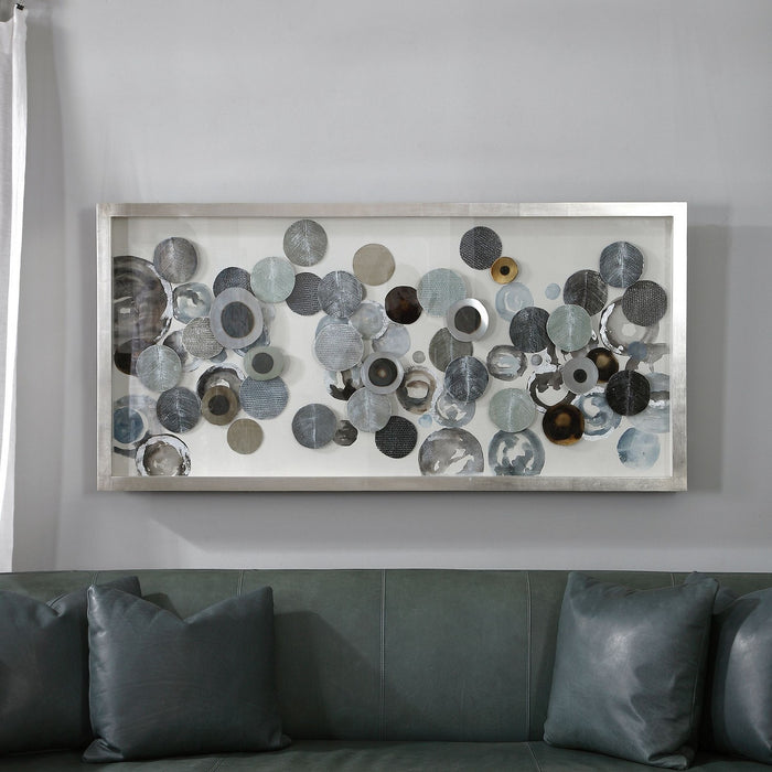 Uttermost 04205 Shadow Box, Silver, Brown, Blue, And Green