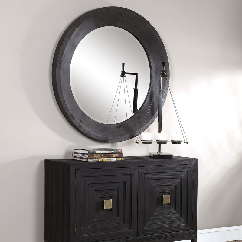 Uttermost 09589 Mirror, Dark Gray, Silver, Charcoal, And Rust
