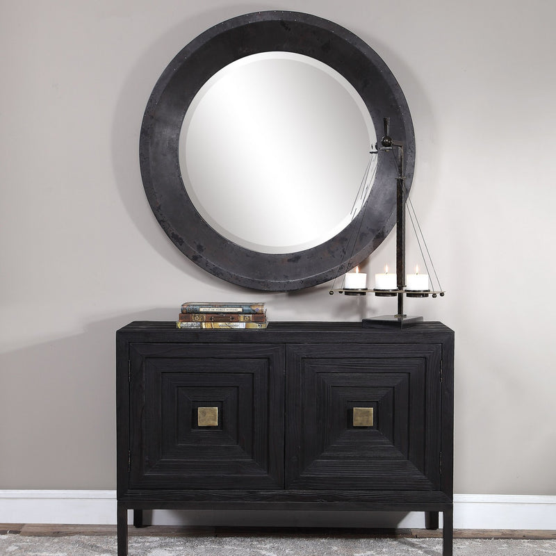 Uttermost 09589 Mirror, Dark Gray, Silver, Charcoal, And Rust
