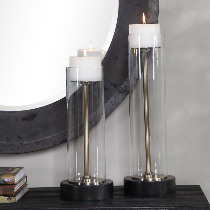 Uttermost 17552 Candleholders, Set/2, Aged Brass