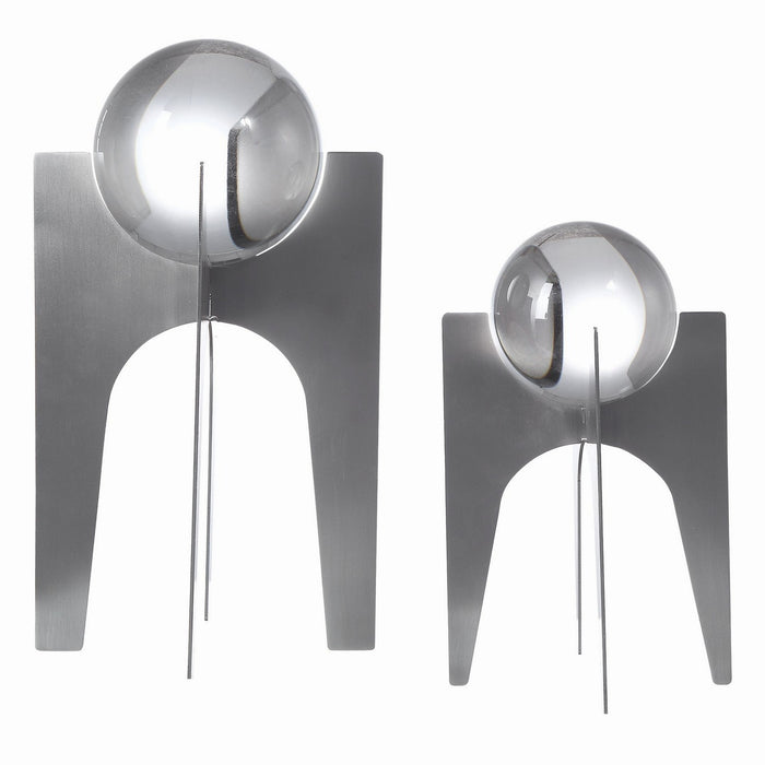 Uttermost 17557 Sculpture, Set/2, Stainless Steel