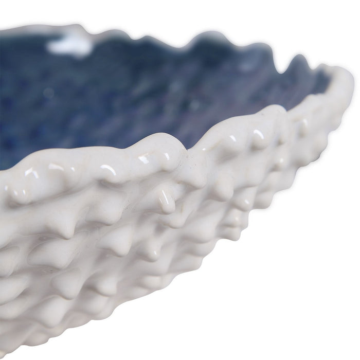 Uttermost 17579 Bowl, White/Bright Blue