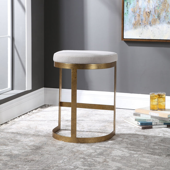 Uttermost 23523 Counter Stool, Antique Gold Leaf