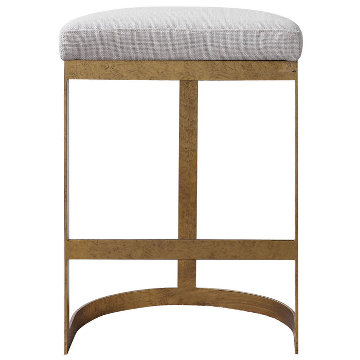 Uttermost 23523 Counter Stool, Antique Gold Leaf