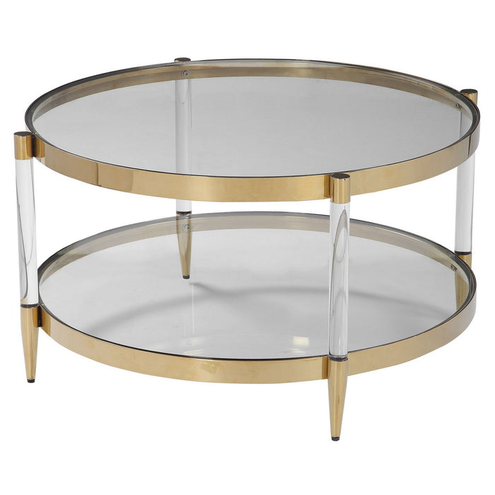 Uttermost 24895 Coffee Table, Stainless Steel