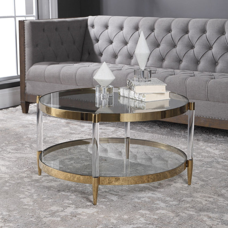 Uttermost 24895 Coffee Table, Stainless Steel