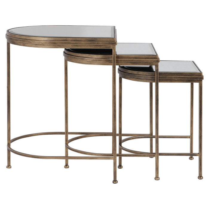 Uttermost 24908 Nesting Tables, Set/3, Antique Brushed Gold