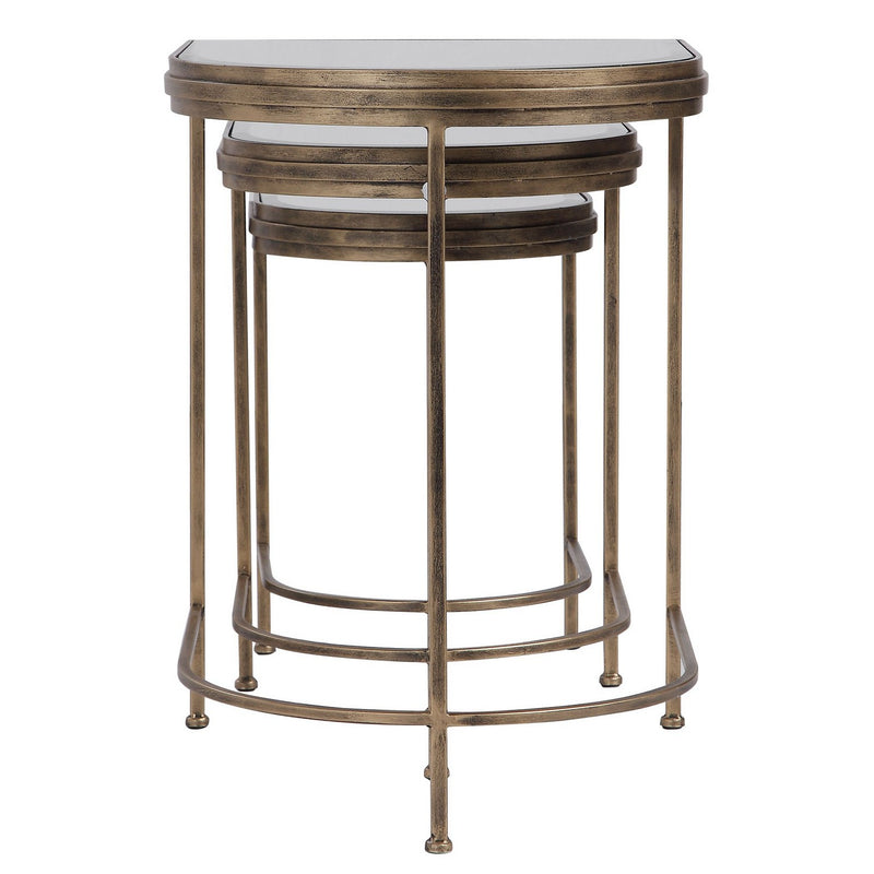 Uttermost 24908 Nesting Tables, Set/3, Antique Brushed Gold