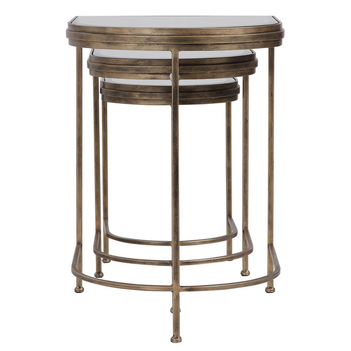 Uttermost 24908 Nesting Tables, Set/3, Antique Brushed Gold