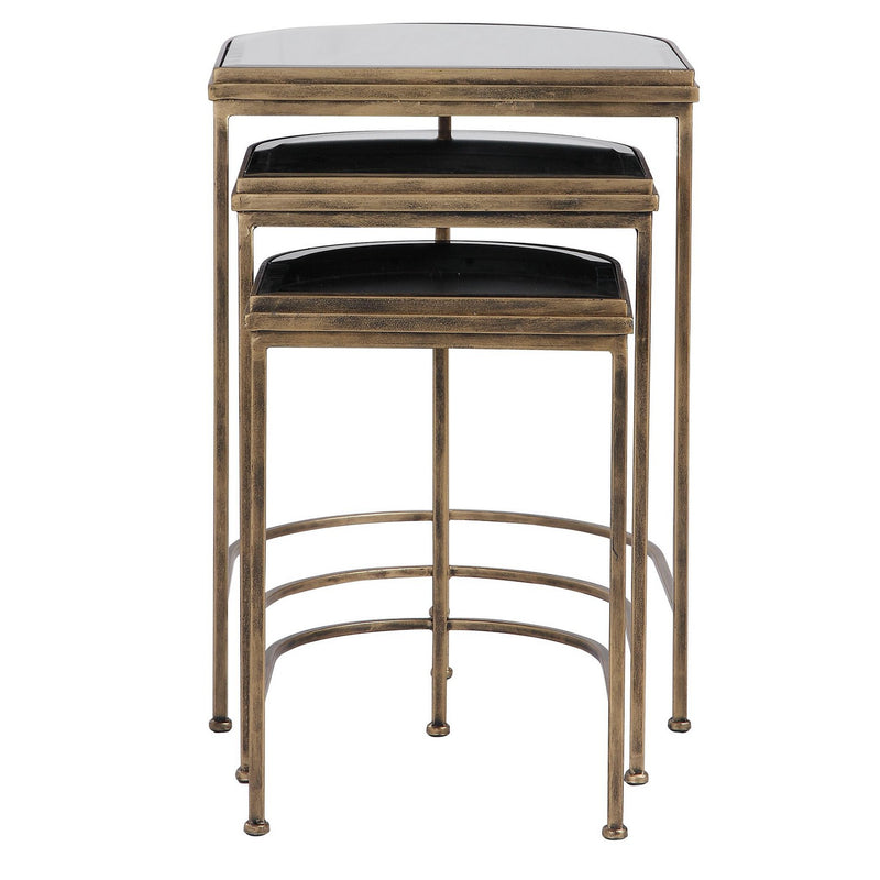 Uttermost 24908 Nesting Tables, Set/3, Antique Brushed Gold