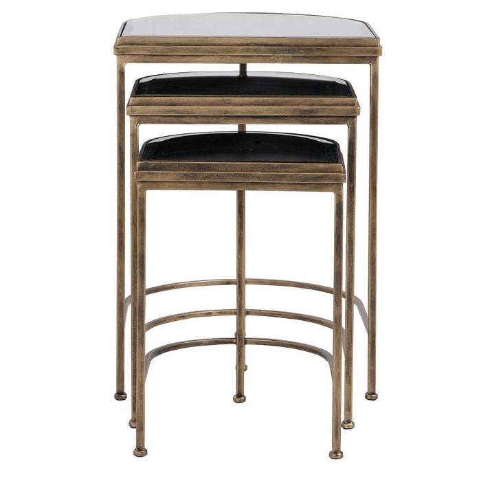 Uttermost 24908 Nesting Tables, Set/3, Antique Brushed Gold