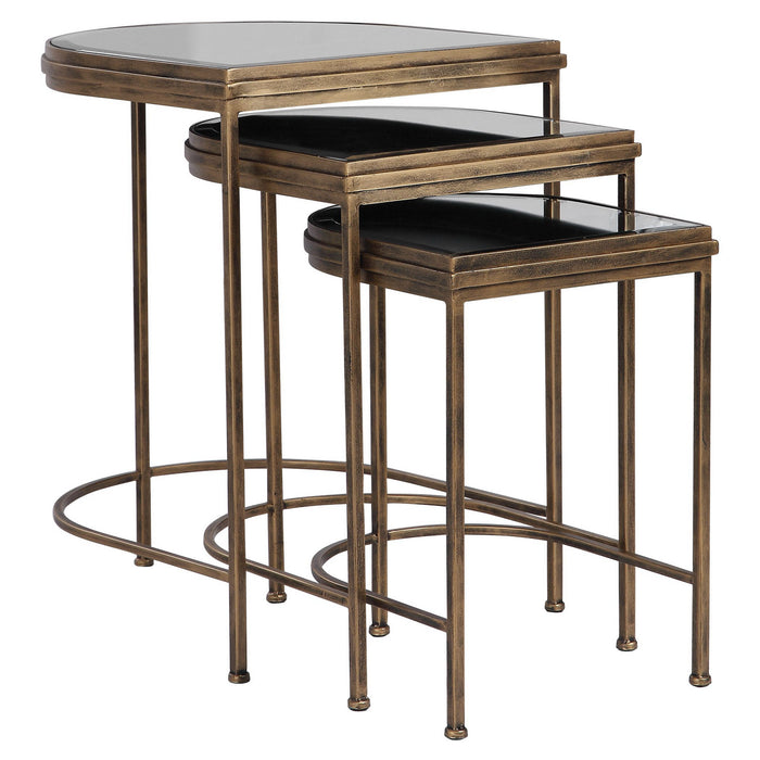 Uttermost 24908 Nesting Tables, Set/3, Antique Brushed Gold