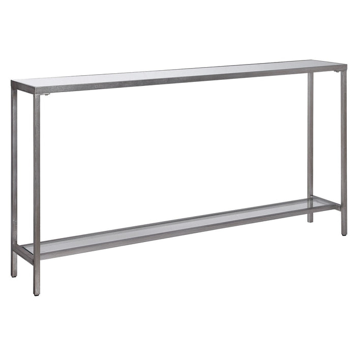 Uttermost 24913 Console Table, Antiqued Silver Leaf
