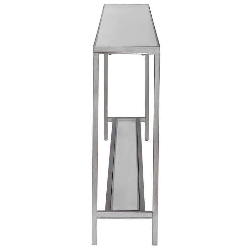 Uttermost 24913 Console Table, Antiqued Silver Leaf