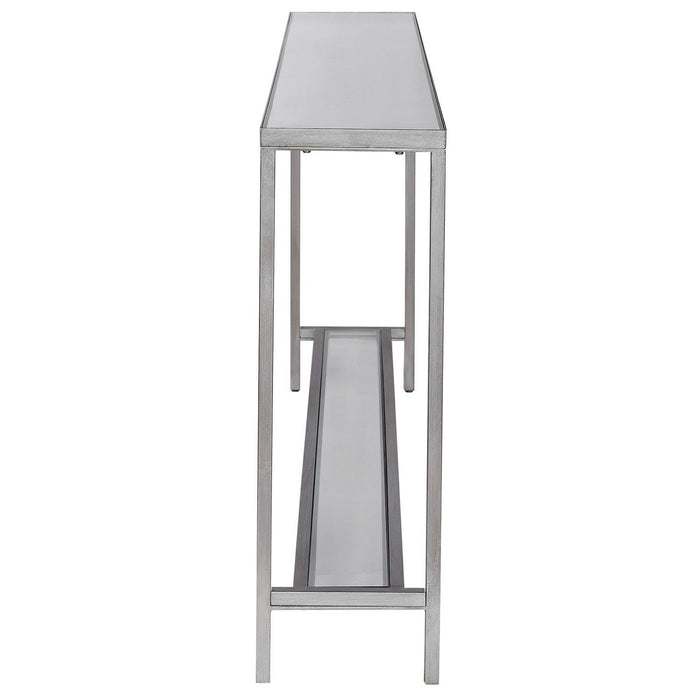 Uttermost 24913 Console Table, Antiqued Silver Leaf