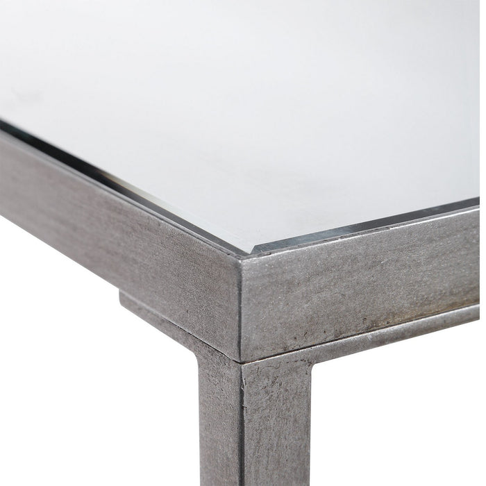 Uttermost 24913 Console Table, Antiqued Silver Leaf