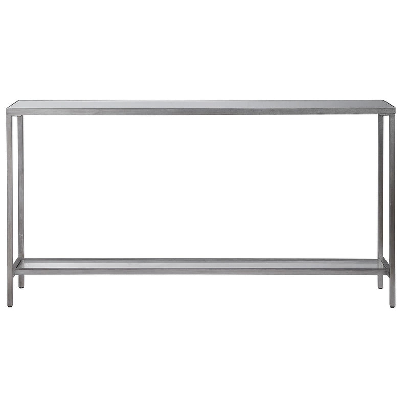 Uttermost 24913 Console Table, Antiqued Silver Leaf