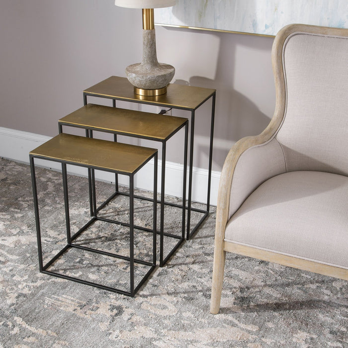 Uttermost 25050 Nesting Tables, Set/3, Aged Black Iron
