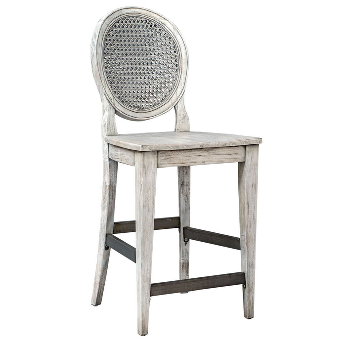 Uttermost 25438 Counter Stool, Aged White