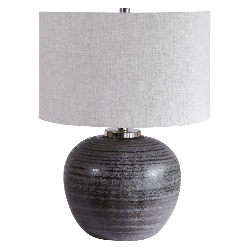 Uttermost 26349-1 One Light Table Lamp, Brushed Nickel