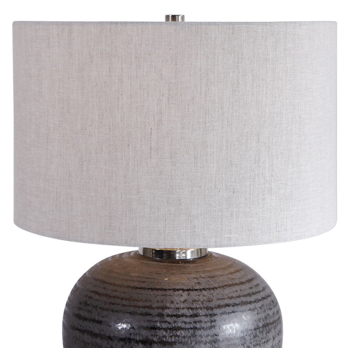 Uttermost 26349-1 One Light Table Lamp, Brushed Nickel