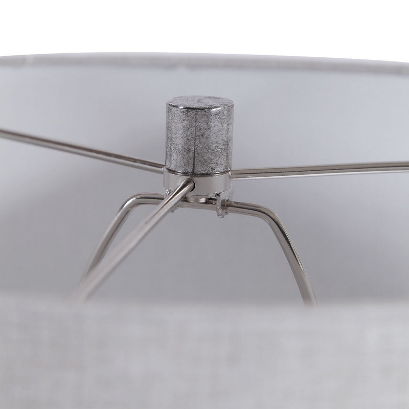 Uttermost 26349-1 One Light Table Lamp, Brushed Nickel