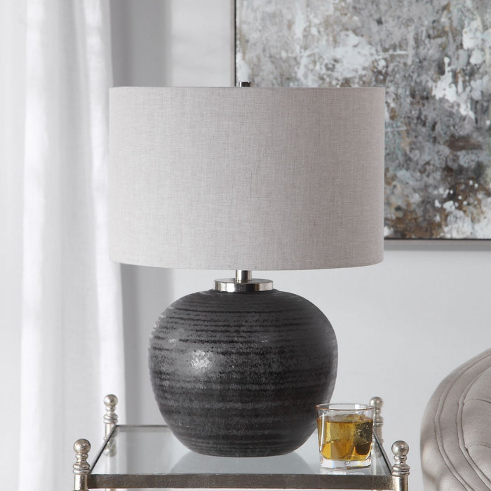 Uttermost 26349-1 One Light Table Lamp, Brushed Nickel