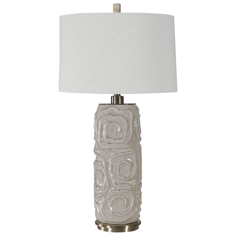 Uttermost 26379-1 One Light Table Lamp, Brushed Nickel