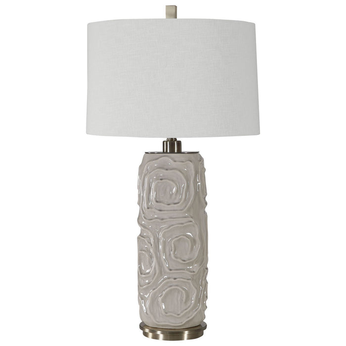 Uttermost 26379-1 One Light Table Lamp, Brushed Nickel