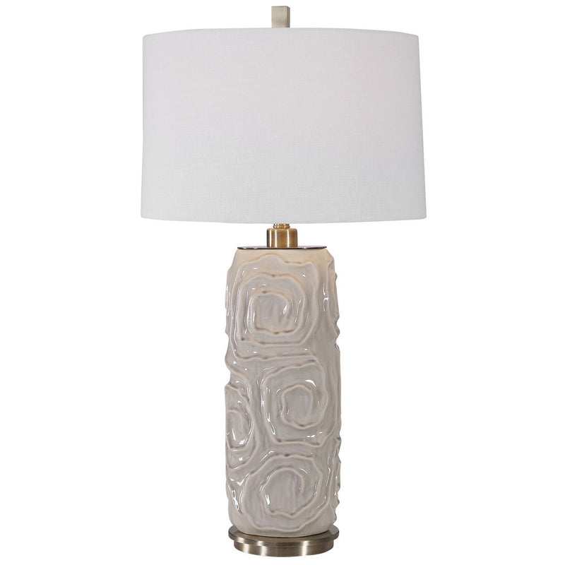 Uttermost 26379-1 One Light Table Lamp, Brushed Nickel