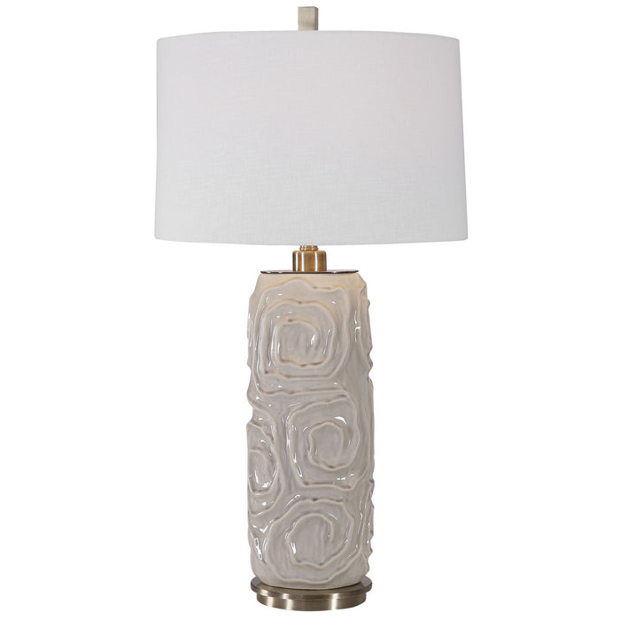 Uttermost 26379-1 One Light Table Lamp, Brushed Nickel